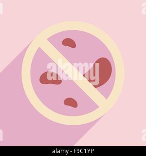 Flat with shadow icon and mobile application Petri dish Stock Vector