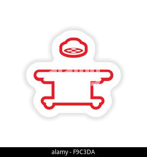 paper sticker on white background Stock Vector