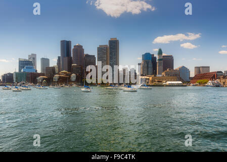 Boston skyline from the inner harbor Stock Photo