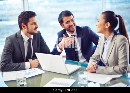 Group of business people brainstorming together in the meeting Stock Photo