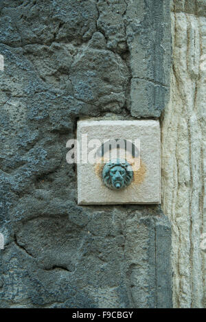 old door with doorbell Stock Photo