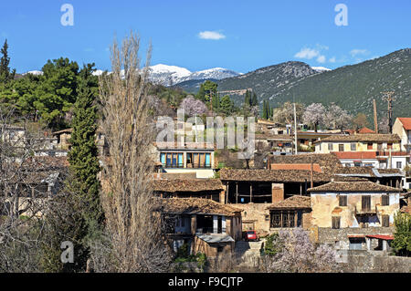 View of Harmena, the tannerers neighbourhood, found in the Amfissa old city, in Fokida region, Central Greece Stock Photo