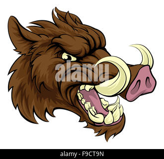 A boar razorback sports mascot character Stock Photo