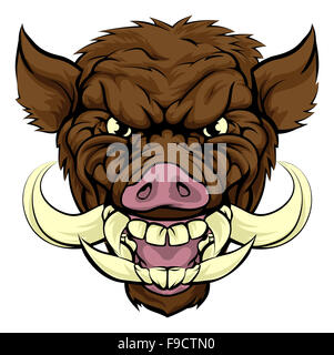 A boar razorback sports mascot character Stock Photo