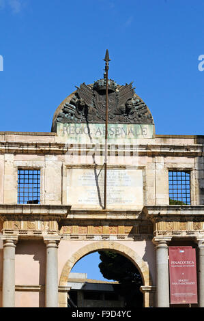 the facade of Regio Arsenale,cagliari,sardinia,italy Stock Photo