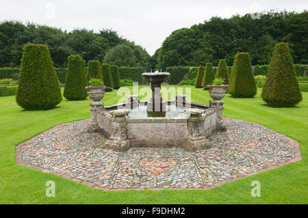 Fountain in Pitmedden Garden, Ellon, Aberdeenshire, Scotland. Stock Photo