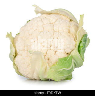 single uncooked cauliflower isolated on white background Stock Photo