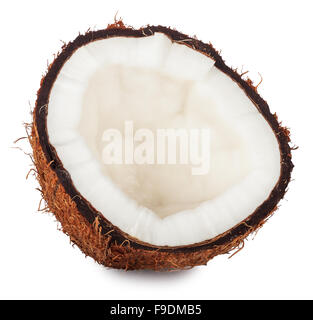 one half coconut isolated on white background Stock Photo