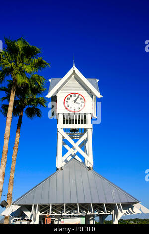 Bridge Street Pier Clock at Bradenton Beach on Anna Maria Island FL Stock Photo