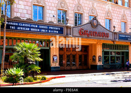 Cinema movie theater downtown Santa Barbara old fashioned facade Stock