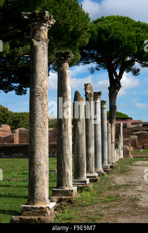 Piazzale delle Corporazioni in Ancient Roman port of Ostia, near Rome, Italy, Europe