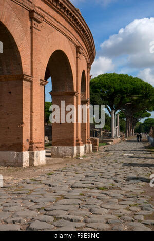Theatre of Orchestra and Scaena in Ancient Roman port city of Ostia near Rome, Italy Stock Photo
