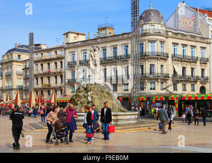 France, Languedoc-Roussillon, Montpellier Place de la Comédie, Stock Photo