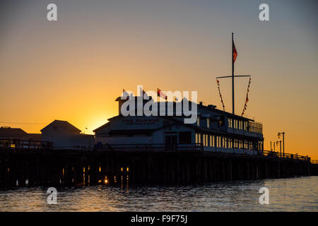 Stearns Wharf at dawn, Santa Barbara, California, USA. Stock Photo