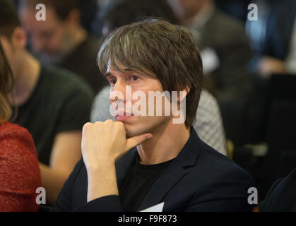 Professor Brian Cox attending the new 'Starmus' award announcement at The Royal Society in London, Britain, 16 December 2015. Stock Photo