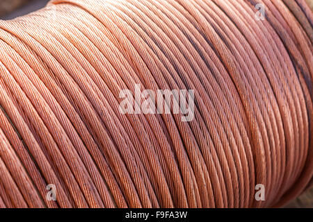 large spools of electric cable. horizontal shot Stock Photo
