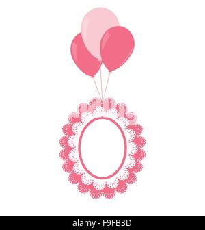 Lace baby frame on air balls Stock Vector