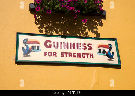 Blind Piper Pub Guinness Sign, Caherdaniel, County Kerry, Ireland Stock Photo
