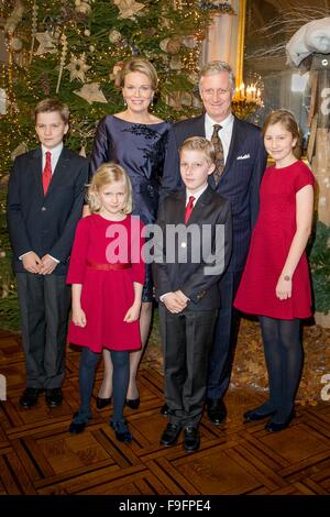 Brussels, Belgium. 16th Dec, 2015. King Philippe, Queen Mathilde ...