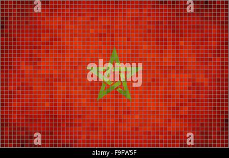 Abstract Mosaic Flag of Morocco Stock Vector