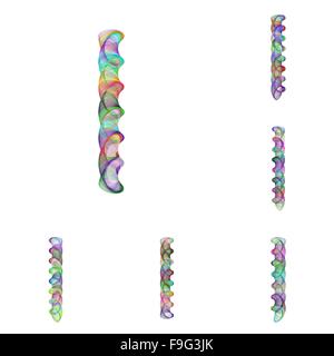 Colorful ellipse fractal font - letter I Stock Vector