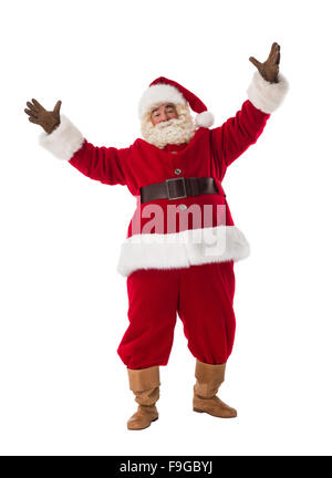 Santa Claus welcoming with open hands Full-Length Portrait Stock Photo