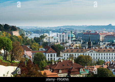 Overlook over Prague from the Prague castle, Prague, Czech Republic Stock Photo