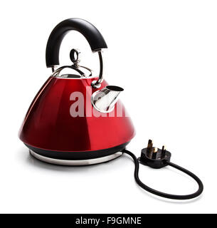 Red Electric Kettle on a White Background Stock Photo