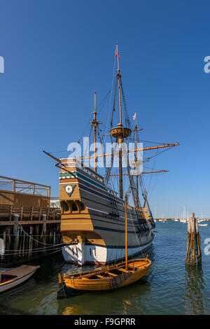 Replica of the Mayflower in Plymouth, Massachusetts Stock Photo