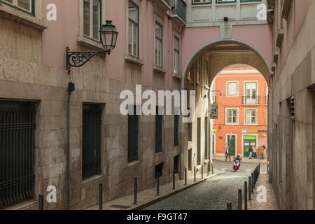 A street in Bairro Alto, Lisbon, Portugal. Stock Photo