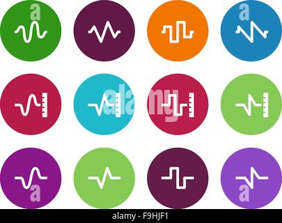 Sound  circle icons on white background. Stock Vector