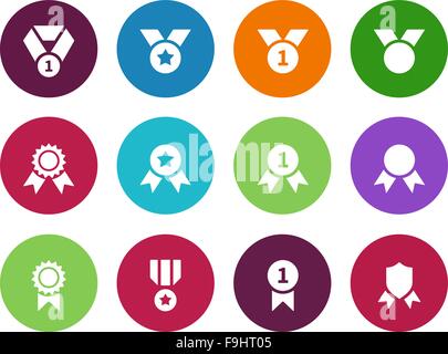 Medal circle icons on white background. Stock Vector