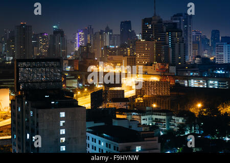 aerial view of Bangkok City skyscrapers with King Power MahaNakhon ...