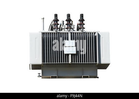 electric transformer isolated on white Stock Photo