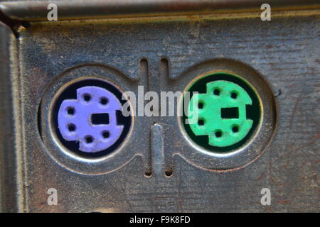 Keyboard and mouse outlet on a desktop PC Stock Photo