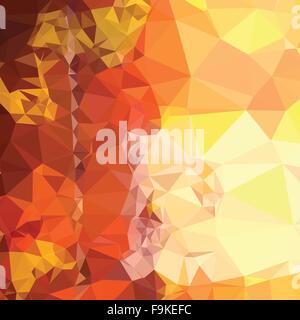 Low polygon style illustration of deep saffron orange abstract geometric background. Stock Vector