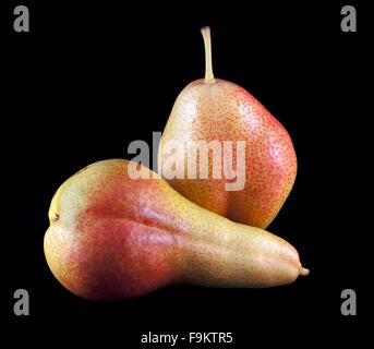 Two pears on the black background Stock Photo