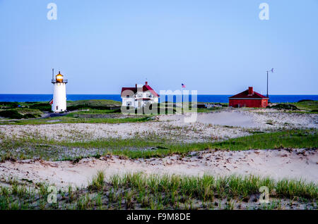 Race Point Lighthouse at Cape Cod, Massachusett Stock Photo