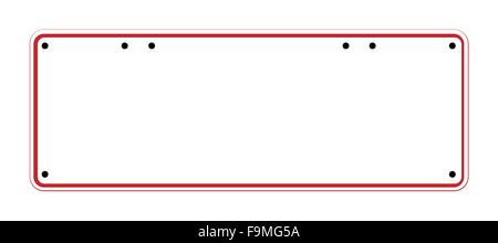 A typical blank Australian number plate to scale Stock Vector
