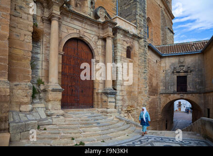 The Church Mayor of Santa María de la Encarnación, With pebble Mosaic in Alhama de Granada, Granada Province, Spain Stock Photo