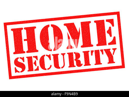 HOME SECURITY red Rubber Stamp over a white background. Stock Photo