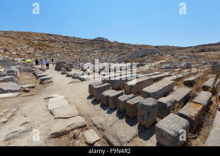 Archaeological site on the island of Delos, near Mykonos Stock Photo