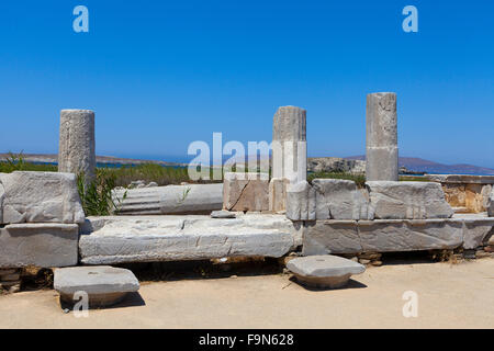 Archaeological site on the island of Delos, near Mykonos Stock Photo