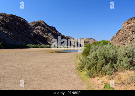 Southern end of Fish River Canyon at Ai-Ais, Namibia Stock Photo