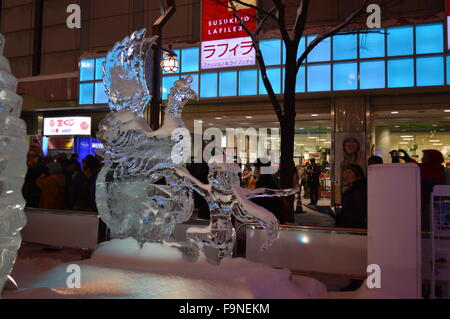 Sapporo snow festival in hokkaido japan with many snow sculpture made for world competition Stock Photo