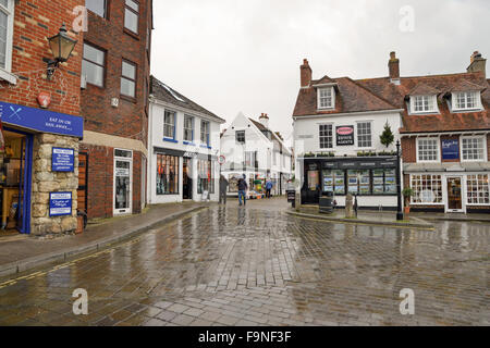 Cobbled street in Lymington New forest District  Hampshire UK Stock Photo