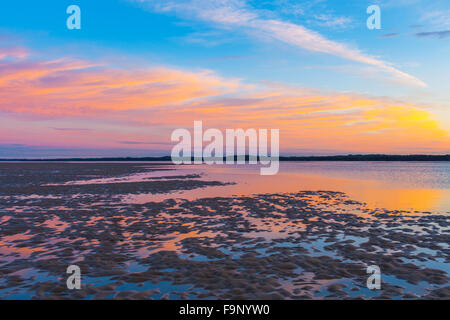 Beauriful golden sunset at Inverloch Foreshore Beach, Gippsland, Victoria, Australia Stock Photo