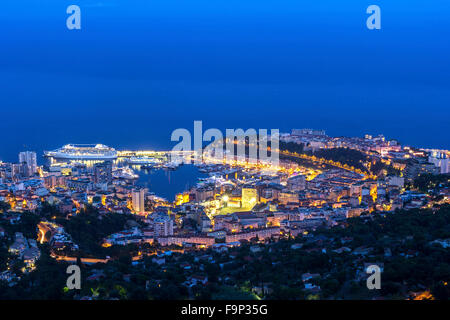 View on the harbor in Monaco in the evening Stock Photo