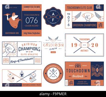 Vector American footballl badges and crests Stock Vector