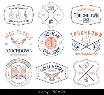 Vector American footballl badges and crests Stock Vector